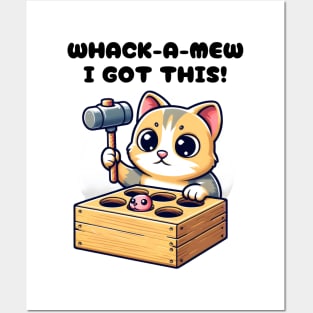 Classic Whack-A-Mew Kitten Toy Hammer Game Cute Cat Humor Posters and Art